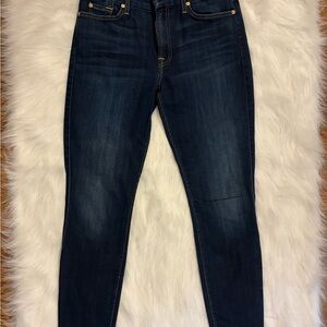7 For All Man Kind the Skinny Women's Dark Blue Jeans